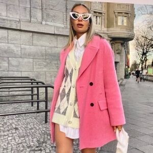 NWT. Zara Argyle Sweater/ Cardigan.